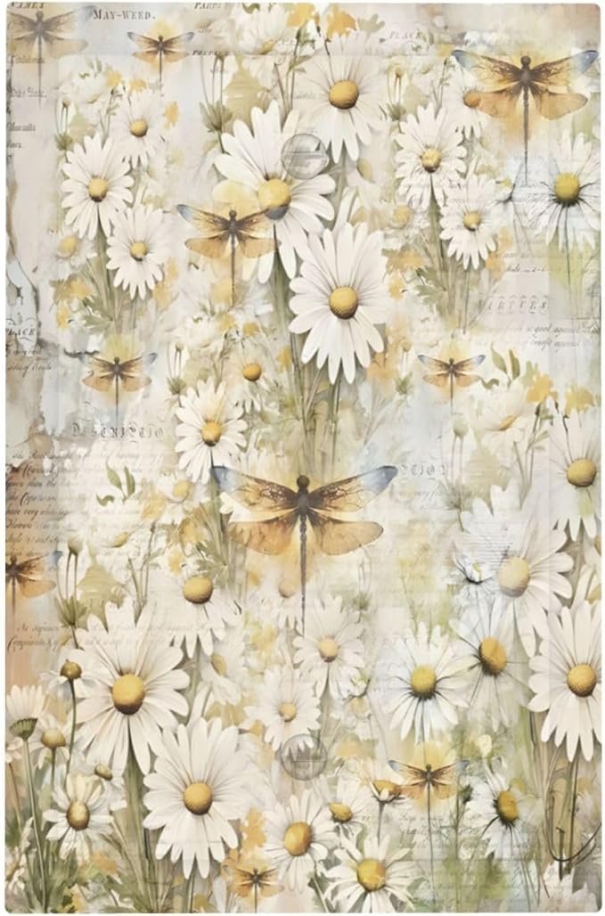 Vintage Letter Paper Wildflowers Dragonfly Daisy Floral Light Switch Cover by Unknown