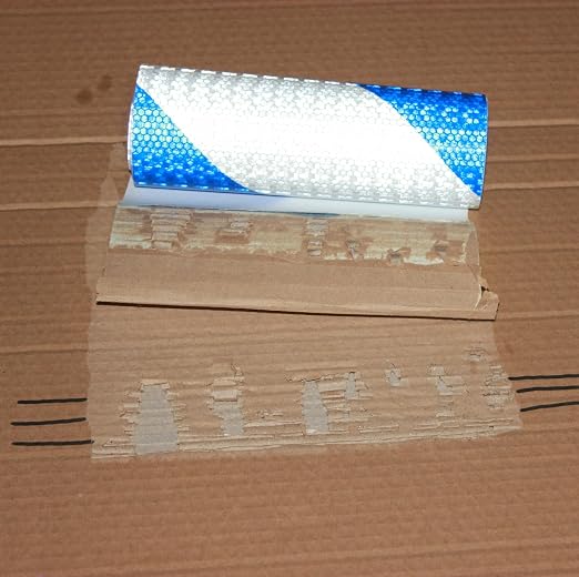 Reflective Tape Blue White 8 inch X 10 feet, Outdoor Waterproof High Visibility - Image 2