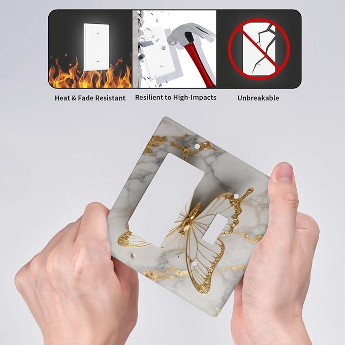 Gold Marble Shine Butterfly Abstract Modern Print Outlet Covers 1 Toggle 1 - Image 5