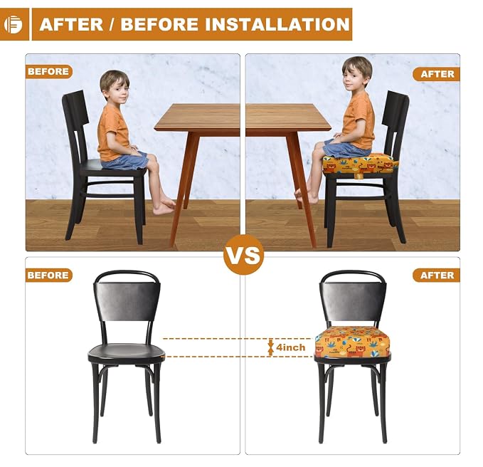 Toddler Booster Seat for Dining Table, Portable Booster Seat for Kitchen Chair - Image 5