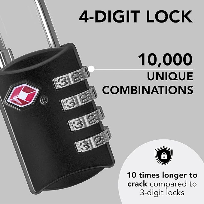 Luggage Locks TSA Approved, 4-Digit TSA Locks - Image 3