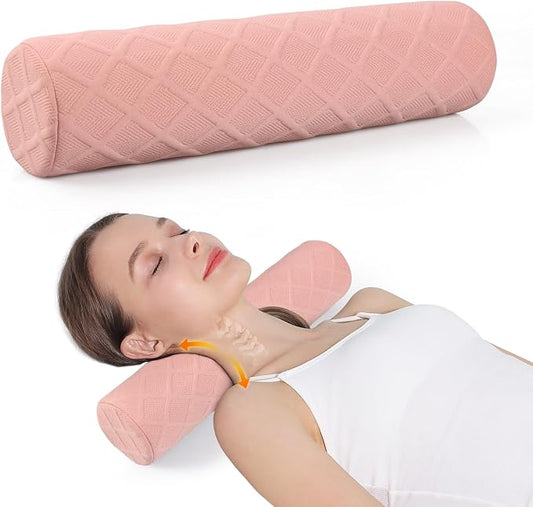 Cozyhealth Cervical Roll Pillow, Medium Soft Memory Foam Neck Round Pillow by Cozyhealth