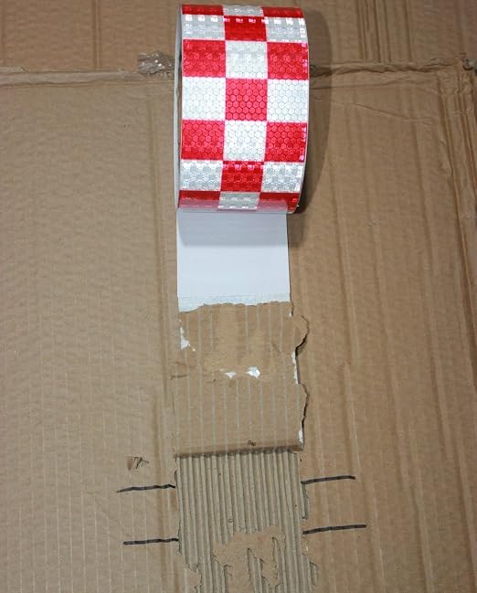 Red and White Reflective Tape Outdoor Waterproof 3 inch X 66 feet, High - Image 2