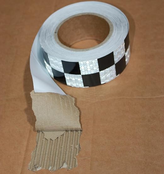 Black White Reflective Tape 2 inch X 166 feet, Outdoor Waterproof Hazard - Image 2