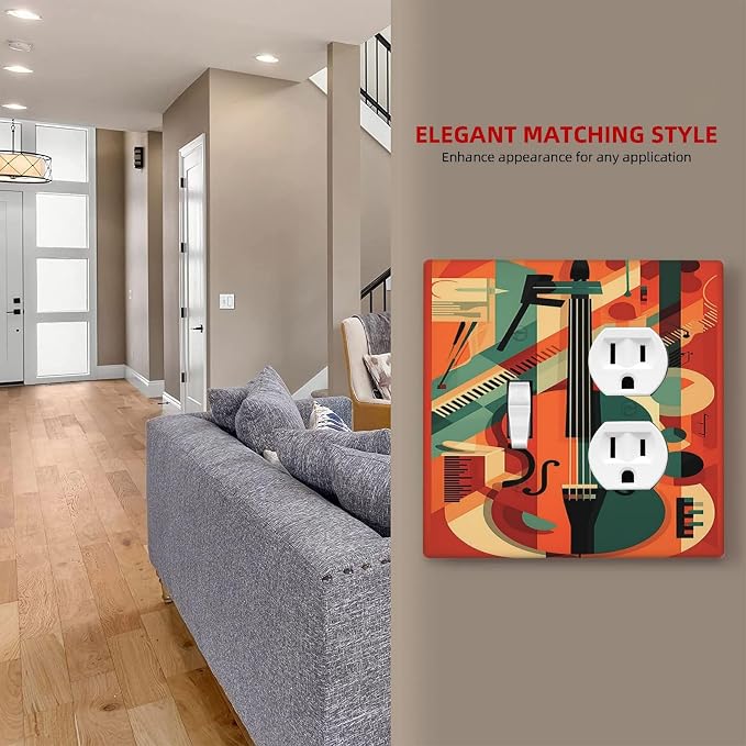 Wallplates Violin Abstract Jazz Colorful Painting 1 Toggle 1 Duplex Switch - Image 7