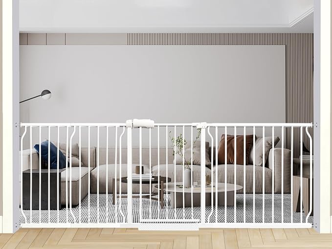 Heavy Duty Baby & Dog Safety Gate, Extra Wide 85.8-90.5 Inch, Tension Mounted by Thasamm