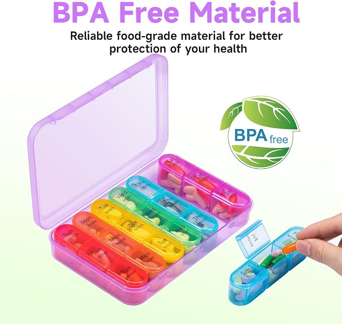 Daviky Weekly Pill Organizer 3 Times a Day, Travel Pill Organizer 3X a Day - Image 4