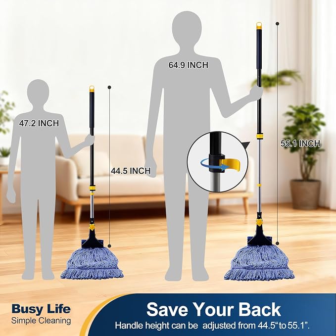 Yocada Looped-End String Wet Mop Head Refill Replacement Heavy Duty Cotton - Image 4