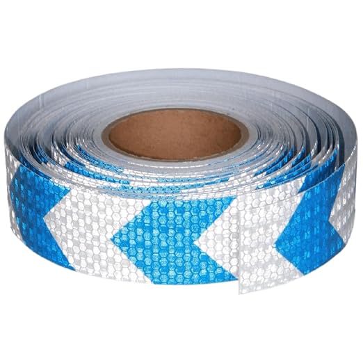 Reflective Tape Blue and White 2 inch X 166 feet, Outdoor Waterproof Hazard by tuyrchu