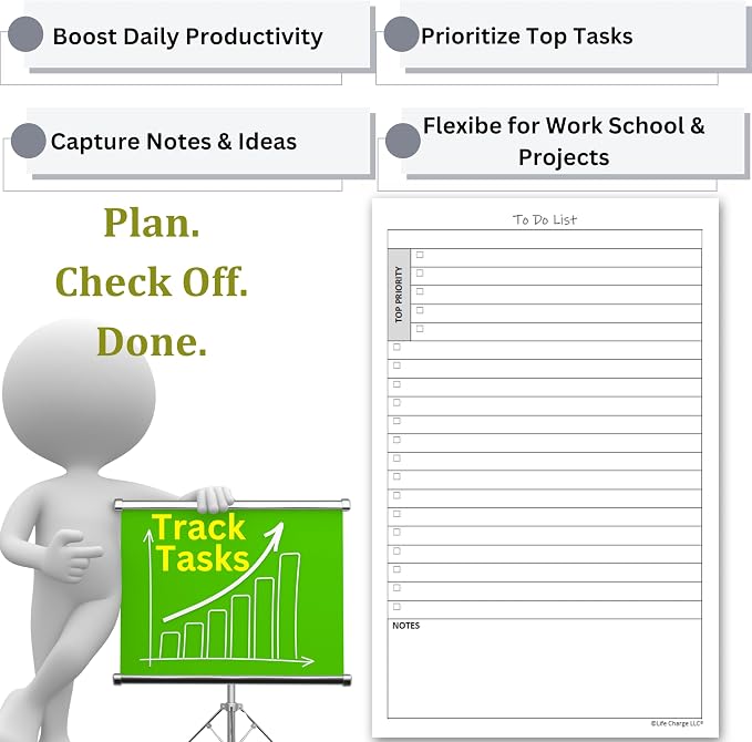 TO DO List Notepads Planner Pads. ToDo Checklist w/Priority & Note Sections. - Field & Grace