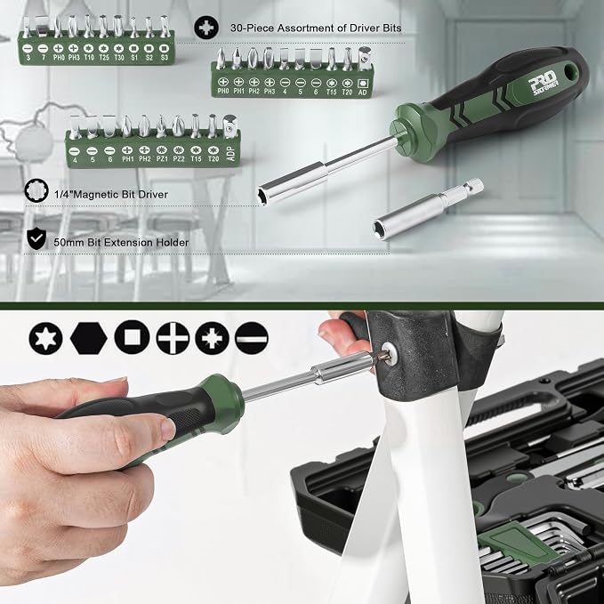 Prostormer 160-Piece Home Repair Tool Set, General Household Hand Tool Kit - Image 4