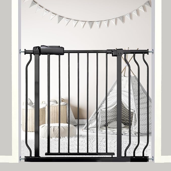 34-38.5 Inch Walk Through Baby & Dog Gate, No Drill Pressure Mounted, by Ghthes+Felle