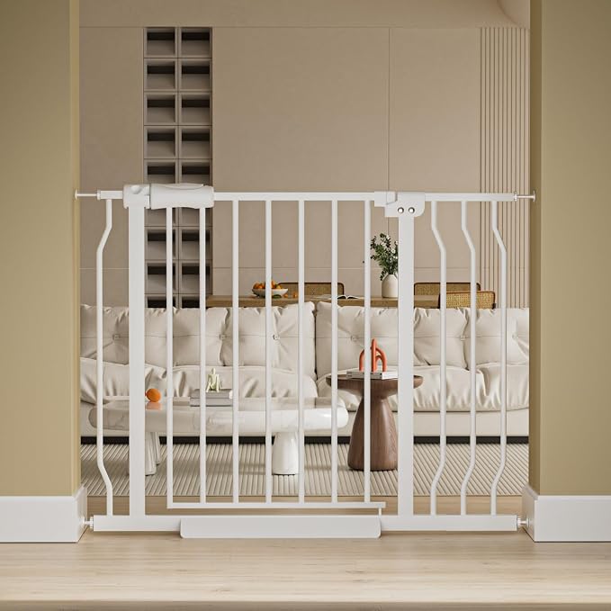 Wide Baby Gate for Stairs Doorways Pressure Mounted Baby Gate Walk Through by HOOOEN