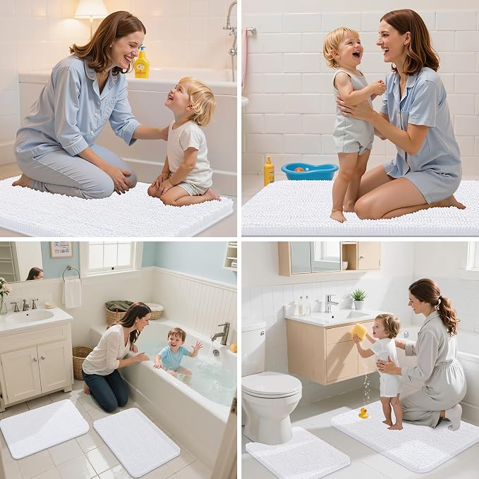 Arotive Bathroom Rugs 30x20, Extra Soft Absorbent Shaggy Chenille Bath Rugs - Image 7