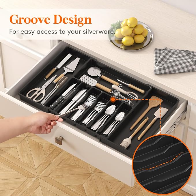 Lifewit Silverware Drawer Organizer, Expandable from 16.9 to 30 inches - Image 9