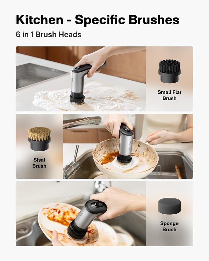HOTO Grip™ Cordless Electric Spin Scrubber, IPX7 Waterproof, Lightweight at - Image 3
