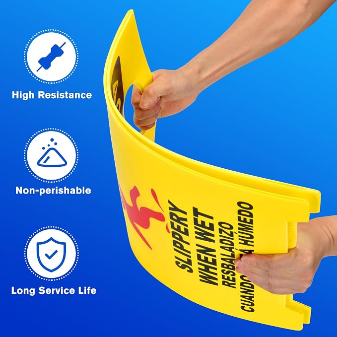 MATTHEW CLEANING 19'' Industrial Wet Floor Sign 3 Pack 2-Sided Durable - Image 8