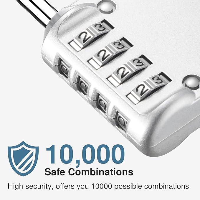 Puroma 4 Pack Combination Lock for Locker 4 Digit Outdoor Waterproof Padlock - Image 2