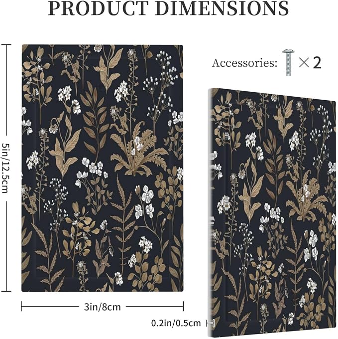 Light Switch Cover Plate Vintage Floral Wildflowers Plant 1 Gang No Device - Image 5