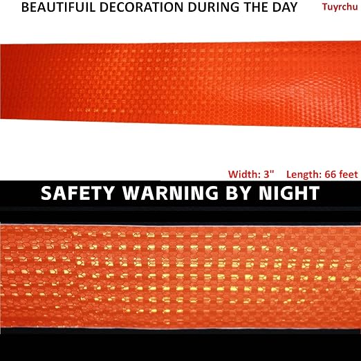 Orange Reflective Tape Outdoor Waterproof 3 inch, High Visibility Hazard - Image 3