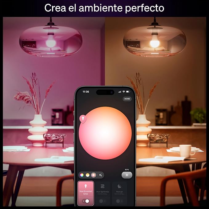 Philips Hue Essential Smart LED A19 Bulb, E26 Base, 2200K-6500K, 800 Lumens - Image 5