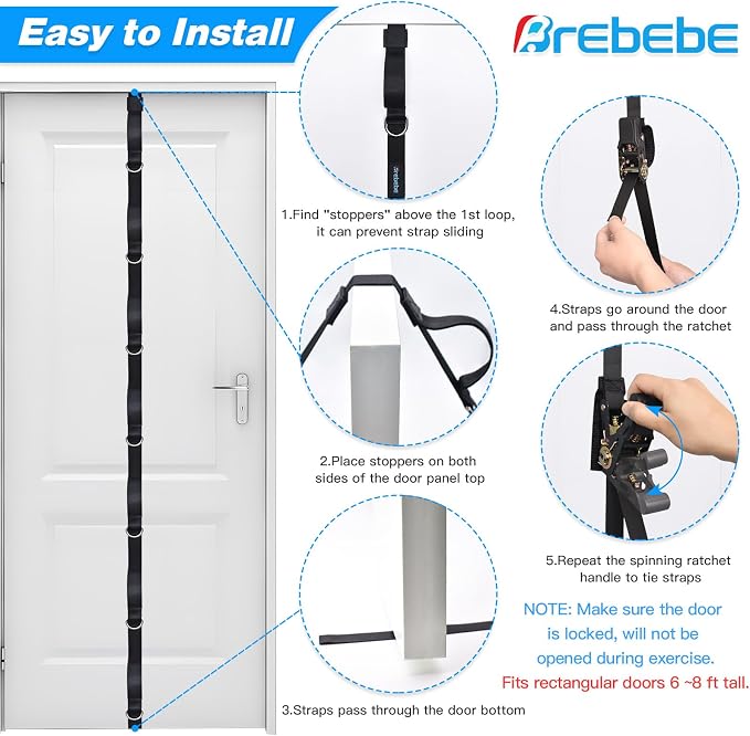 Brebebe Upgrade Door Anchor for Resistance Bands Exercise, Home Gym Workout - Image 6