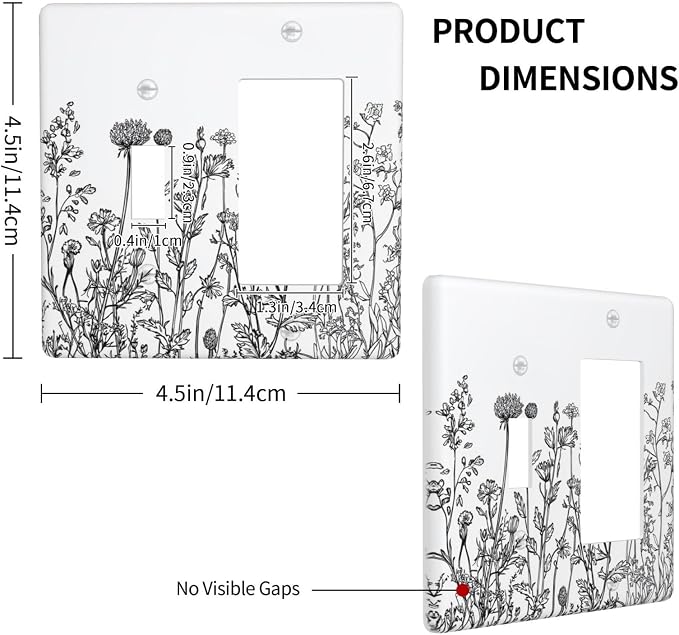 Outlet Covers Floral Wildflower Rustic Plant Leaves 1 Toggle 1 Rocker - Image 4