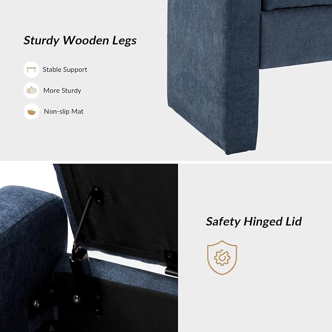 55" Modern Upholstered Storage Bench - Image 7