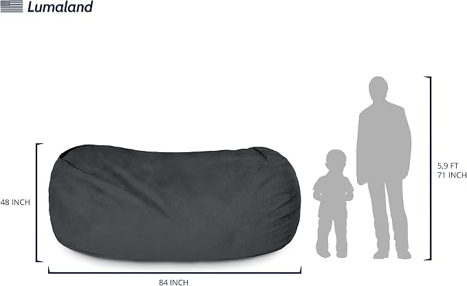 Lumaland Luxurious Giant 7ft Bean Bag Chair - Image 3