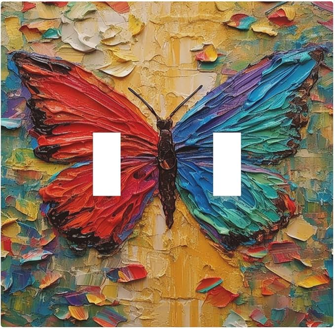 Decorative Switch Plates Colorful Butterfly Animal Insects Wall Art Abstract 2 by LightSwitchCover
