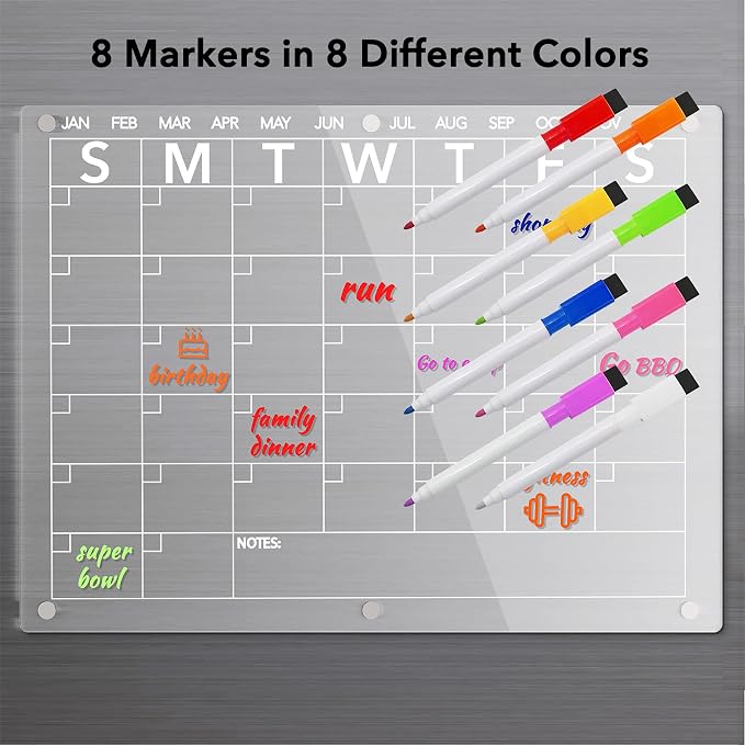 Acrylic Magnetic Dry Erase Board Calendar - Field & Grace