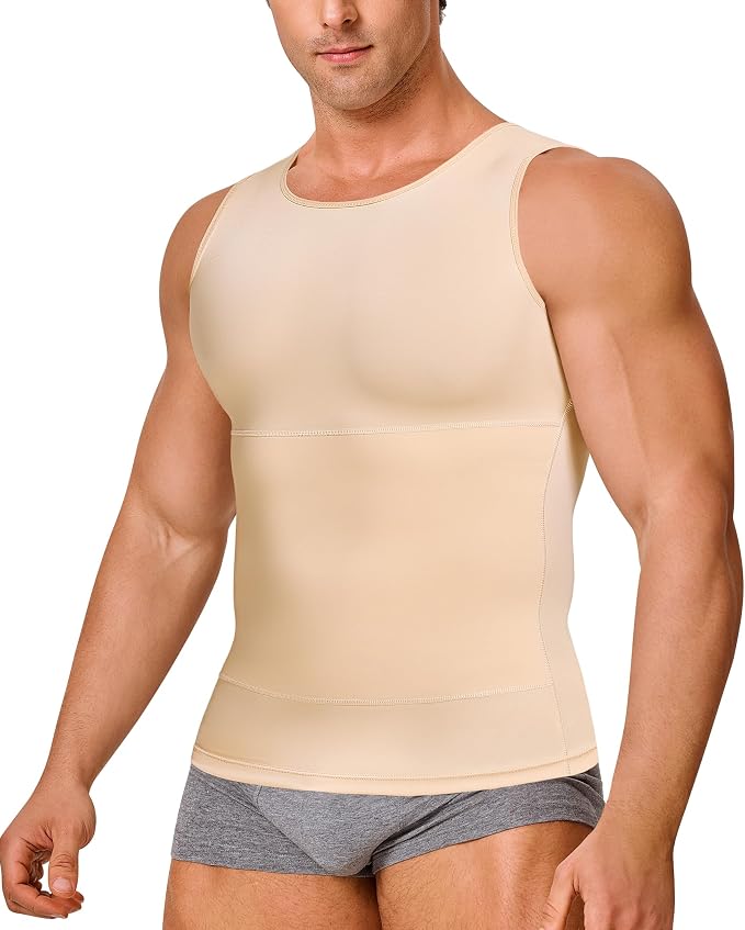 Gotoly Men Compression Shirt Shapewear Slimming Body Shaper Vest Undershirt - Image 6