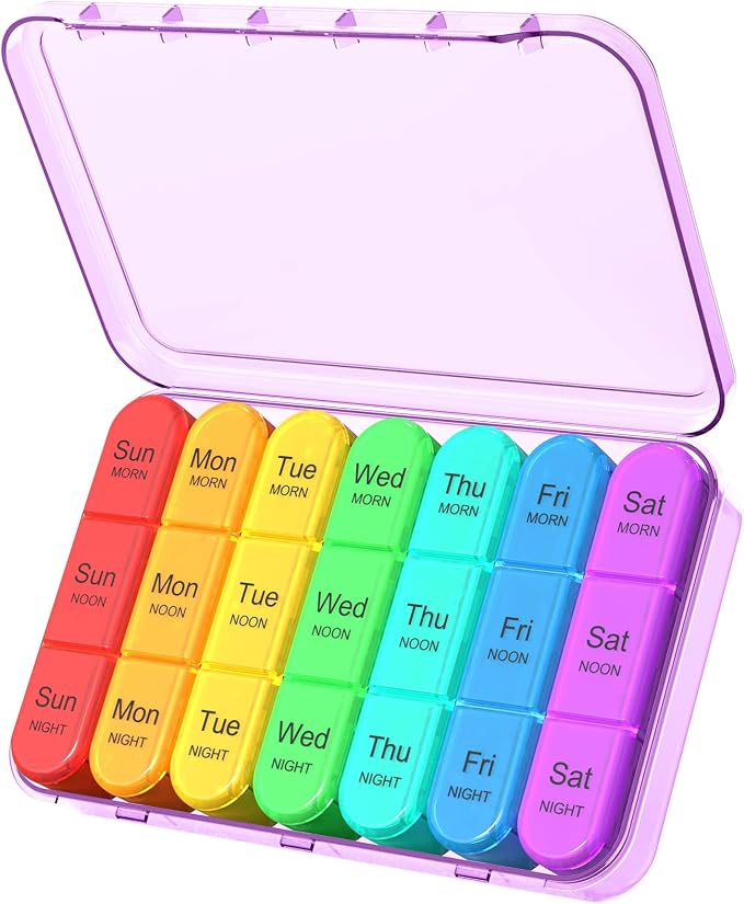 Daviky Weekly Pill Organizer 3 Times a Day, Travel Pill Organizer 3X a Day by DavikyPillOrganizer
