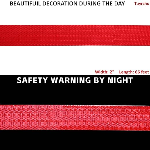Industrial Reflective Tape Red 2 inch Wide, Outdoor Waterproof Hazard - Image 3