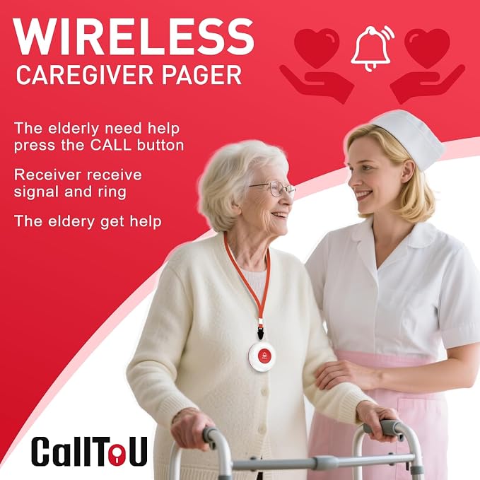 CallToU Caregiver Pager Wireless Call Button Nurse Alert System 500+ Feet - Image 2
