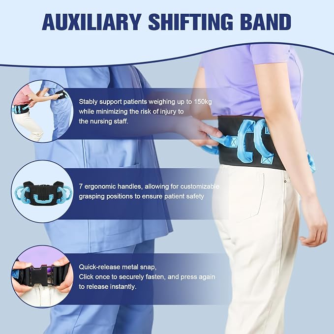 Transfer and Walking Gait Belt, Rehabilitation Assistive Device Safety Gait Belt - Image 4