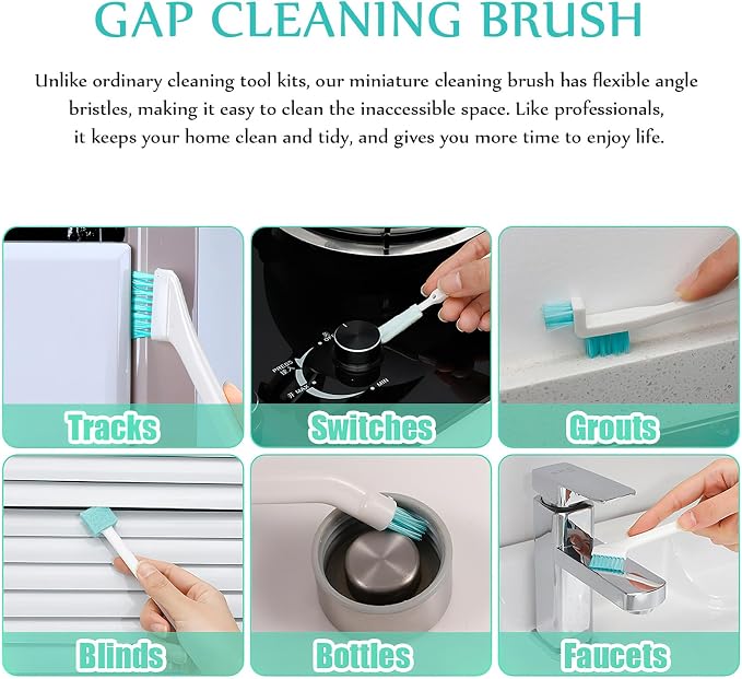 Household Cleaning Brush with Groove Crevice Scrubber and Bottle Cleaner - Image 6