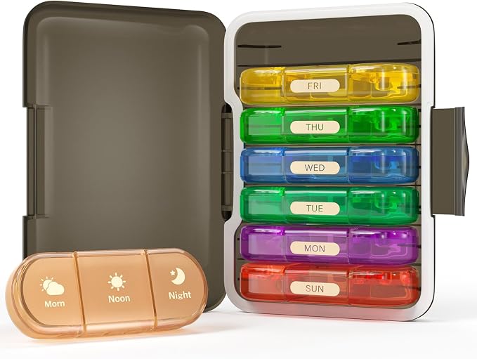 Weekly Pill Organizer 3X a Day, 7 Day Pill Box 3 Times, Portable - Image 9