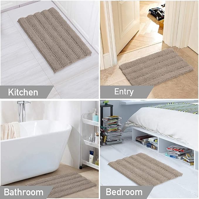 Turquoize Chenille Bath Rugs Non Slip Bath Mat, 24 x 36, Soft & Absorbent - Image 6