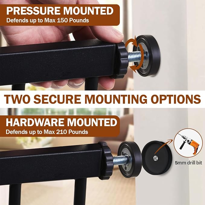 Mumeasy 29.7-57" Extra Wide Baby Gate, Auto Close Large Dog Gate - Image 8