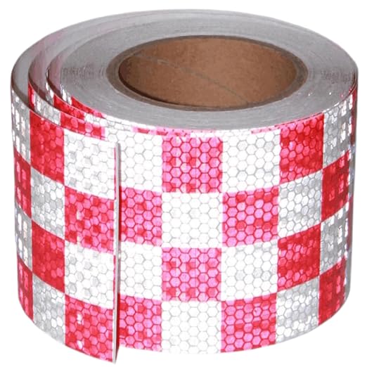 Reflective Tape Red and White 4 inch X 66 feet, Outdoor Waterproof Hazard by tuyrchu
