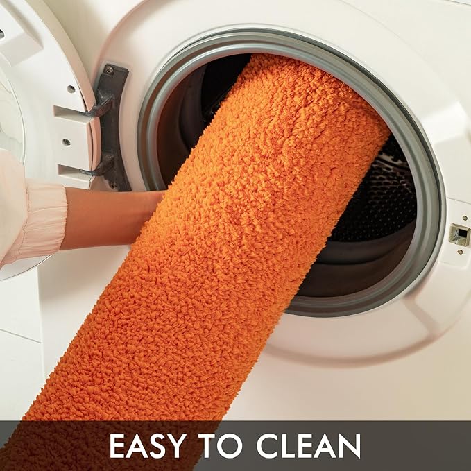 MIULEE Orange Bathroom Rug - Image 5