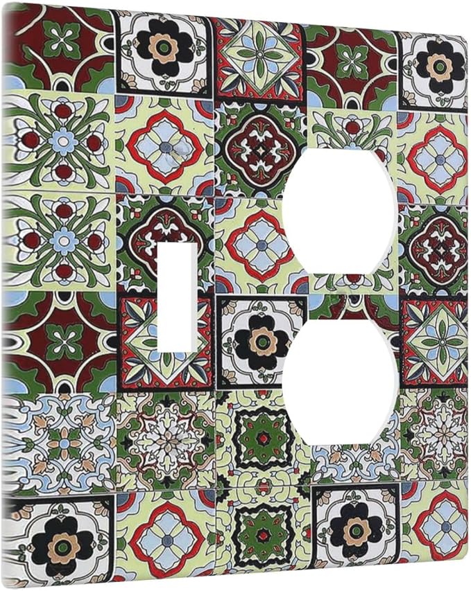 Wallplates Talavera Tile Decal 1 Toggle 1 Duplex Switch Plate Electrical GFCI - Image 2