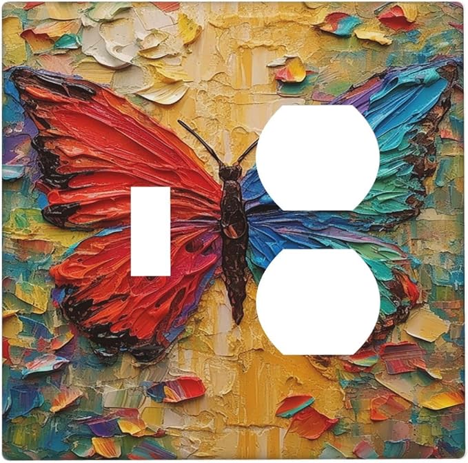 Wallplates Colorful Butterfly Animal Insects Wall Art Abstract 1 Toggle 1 by LightSwitchCover