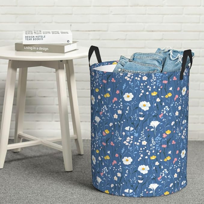 Laundry Basket Wildflowers Collapsible Large Capacity, Dirty Clothes Basket - Image 4