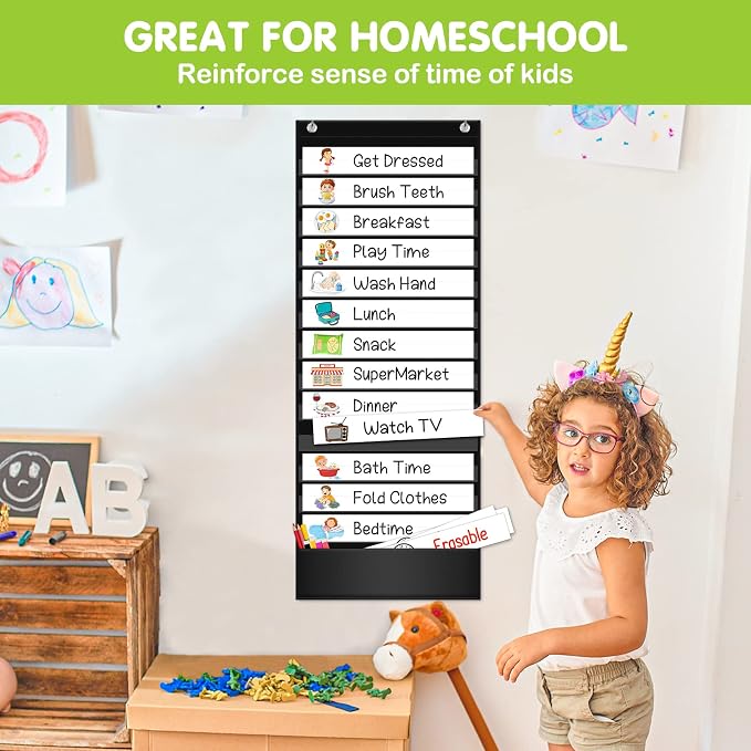 EAMAY Daily Schedule Pocket Charts, Teacher Schedule Chart - Image 2