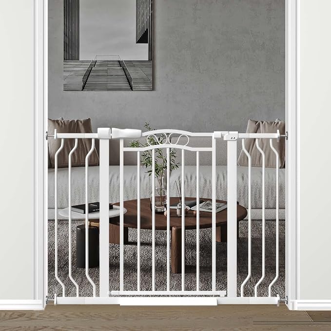 Fairy Baby 29.5"-43.7" Extra Wide Baby Gate No Drilling, Adjustable Width Walk by FairyBaby