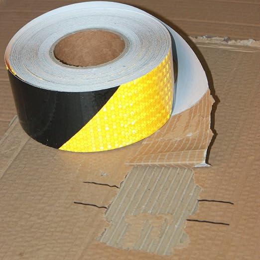 Yellow Black Reflective Tape Outdoor Waterproof 3 inch X 166 feet, High - Image 2