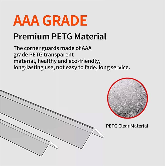 Clear Self-Adhesive Wall Corner Protectors-2 PCS of Corner Guards & Edge - Image 6