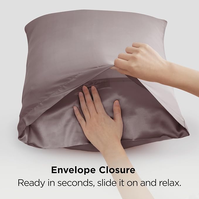 Bedsure Satin Pillowcases, Similar to Silk Pillow Cases Queen Size Set of 2 - Image 8
